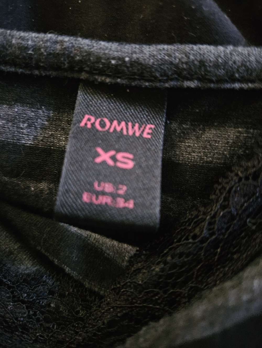ROMWE Y2K Grunge Striped Cami Tank Top - Grey & Black Lace Trim XS-Bundle & SAVE - Picture 5 of 5